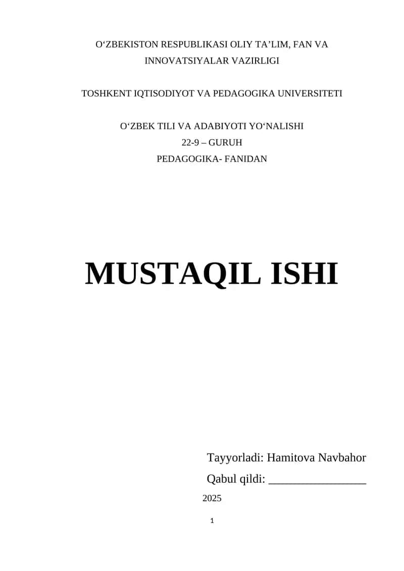 O’zbekiston Respublikasining “Ta’lim to’g’risida”gi Qonuni 1