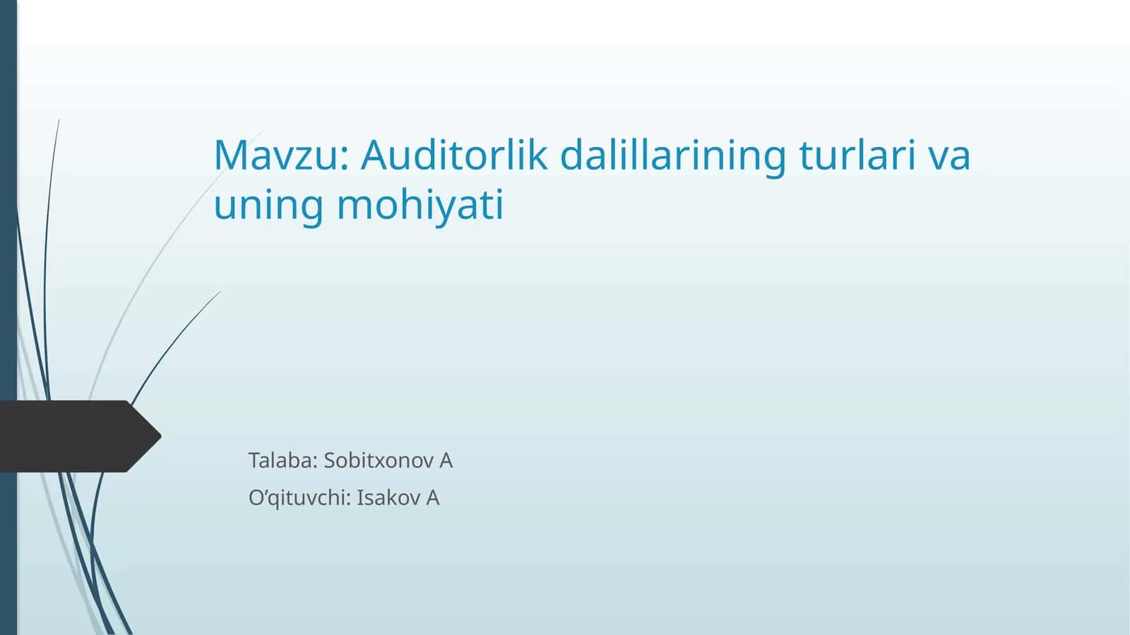 Auditorlik dalillarining turlari va uning mohiyati 1