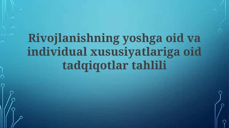 Yoshga Bog'liq Rivojlanish Traektoriyalari 1