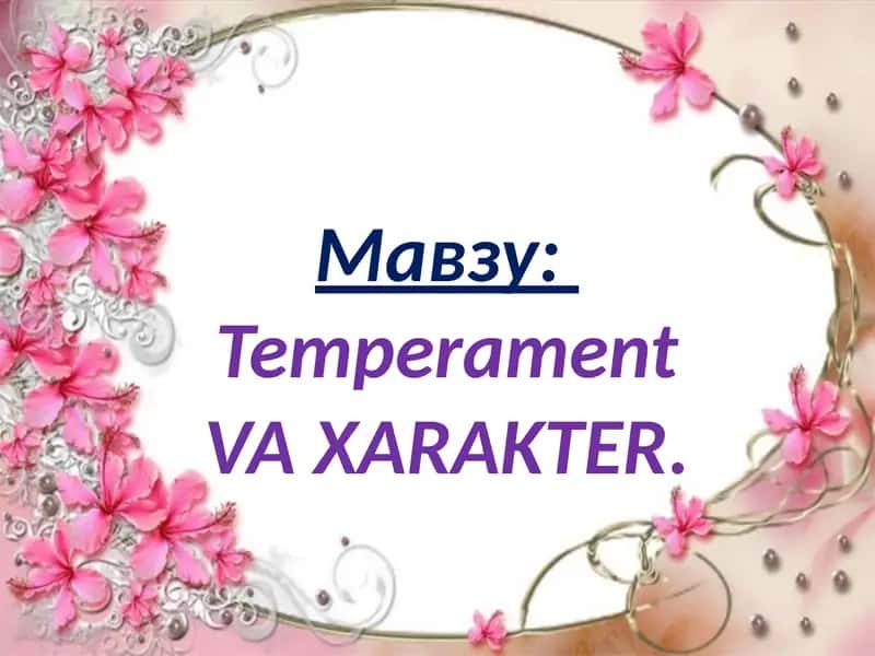 Temperament VA XARAKTER 1