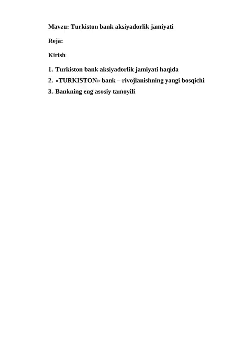 Turkiston bank aksiyadorlik jamiyati