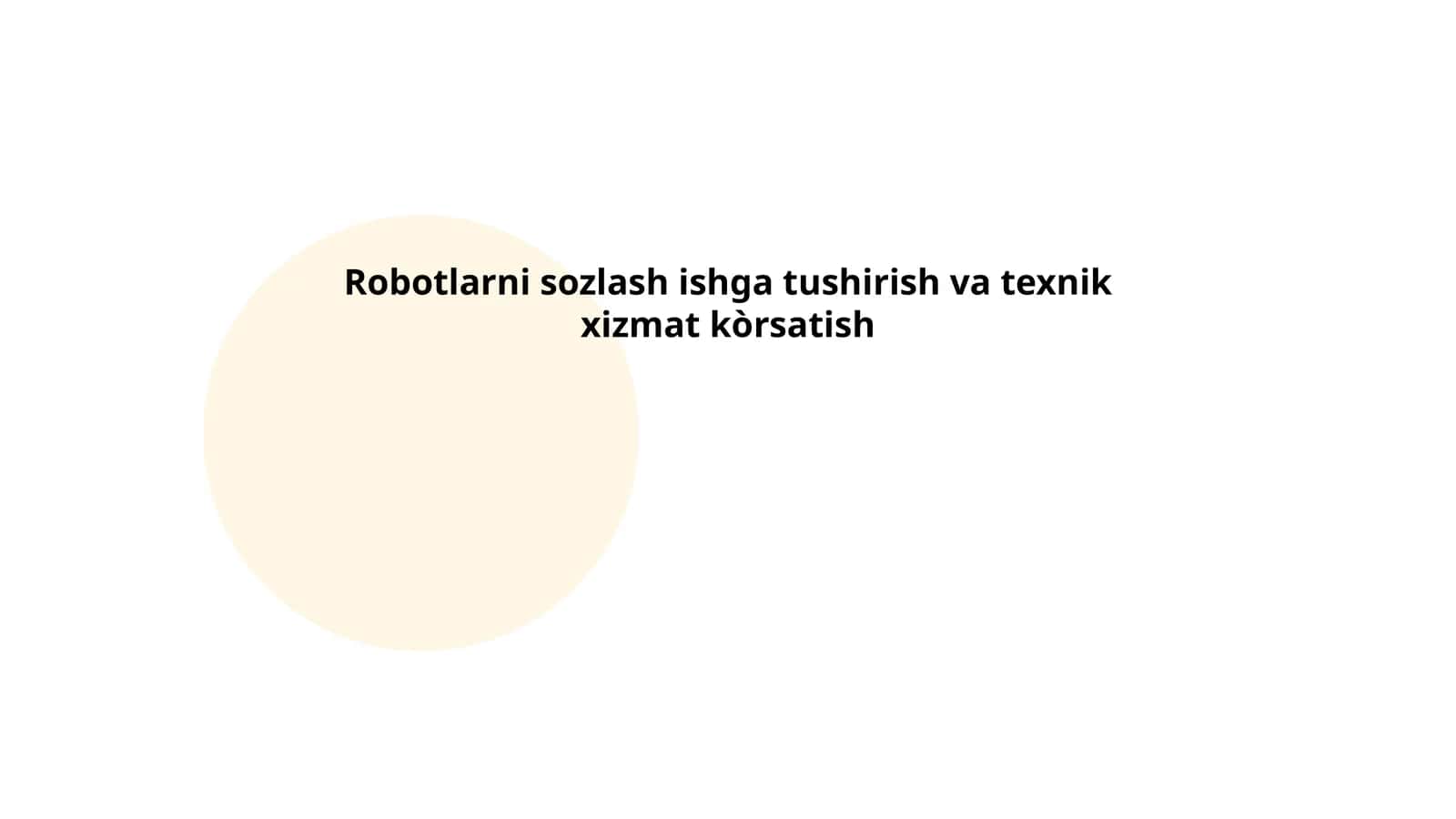 Robotlarni sozlash asoslari 1
