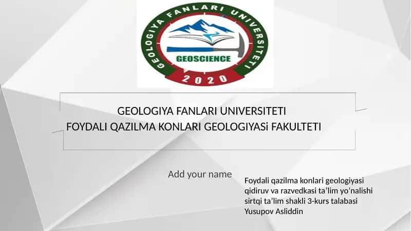 Foydali qazilma konlari geologiyasi 1
