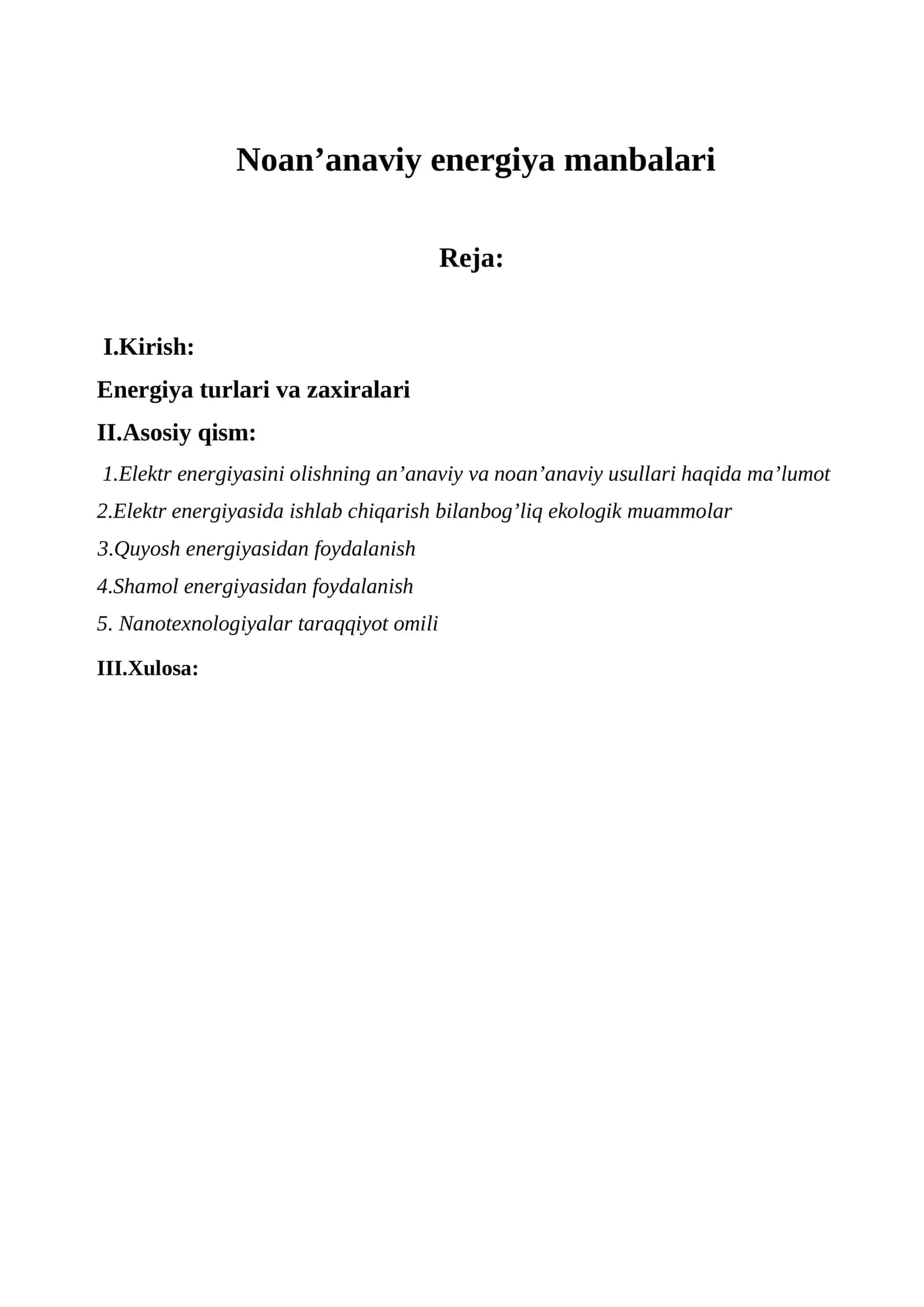 Noan’anaviy energiya manbalari 1