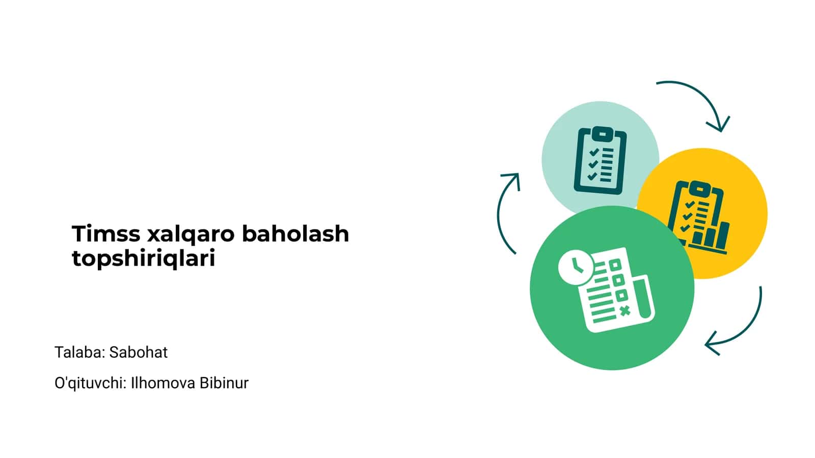 Timss xalqaro baholash topshiriqlari 1
