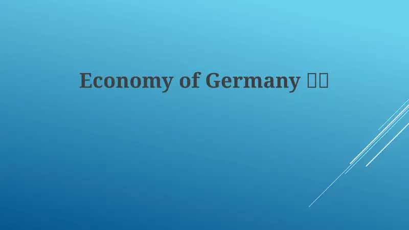 Economy of Germany 1