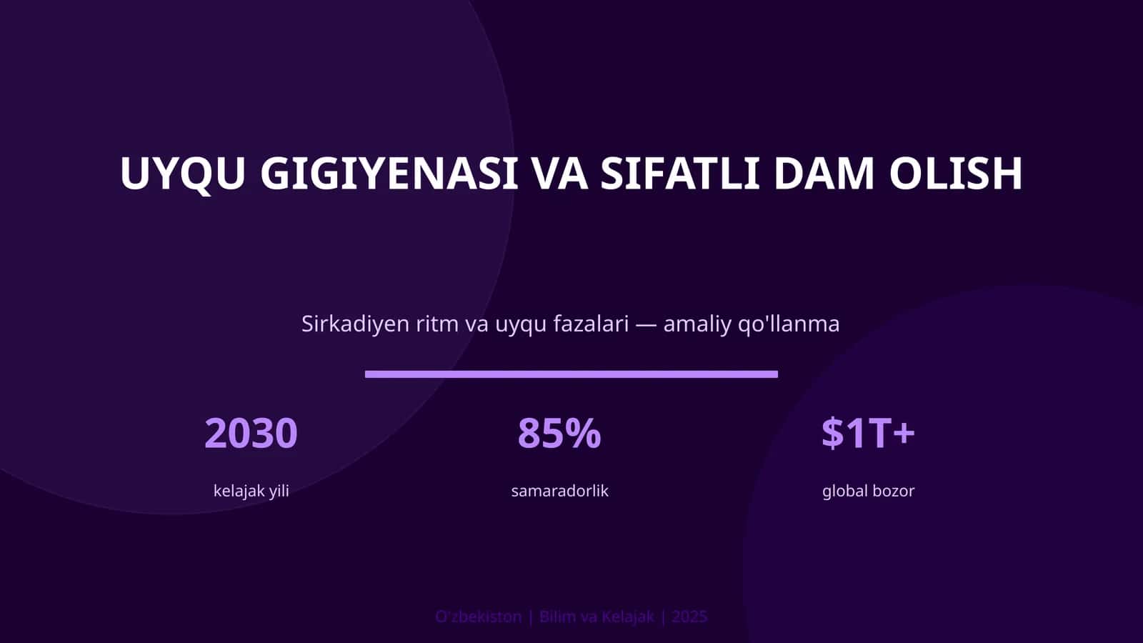 UYQU GIGIYENASI VA SIFATLI DAM OLISH 1