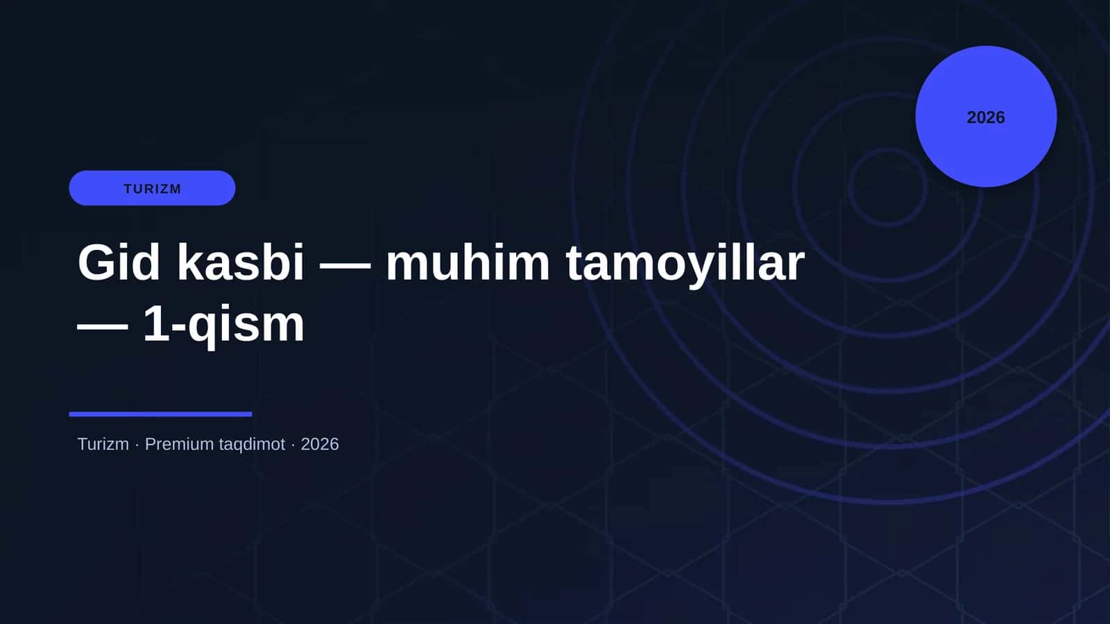 Gid kasbi — muhim tamoyillar — 1-qism 1