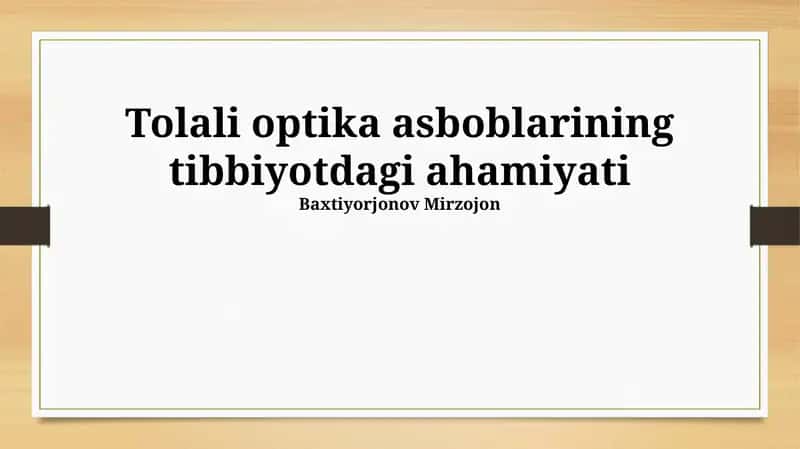 Stomatologiyada Aniq Optik Asboblar 1