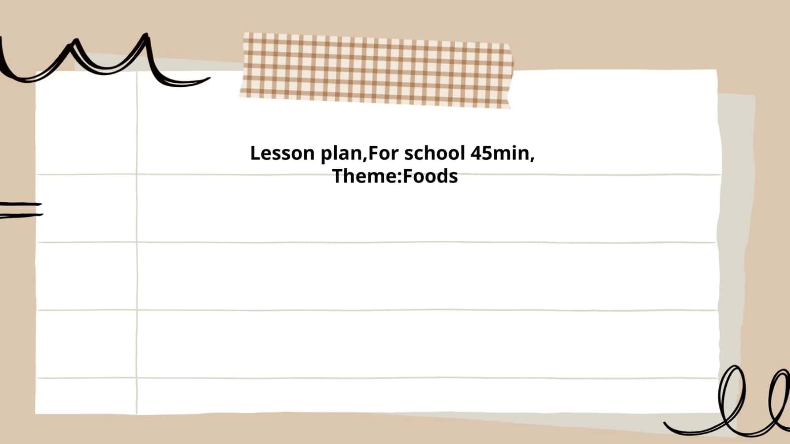 Foods Lesson Plan 1
