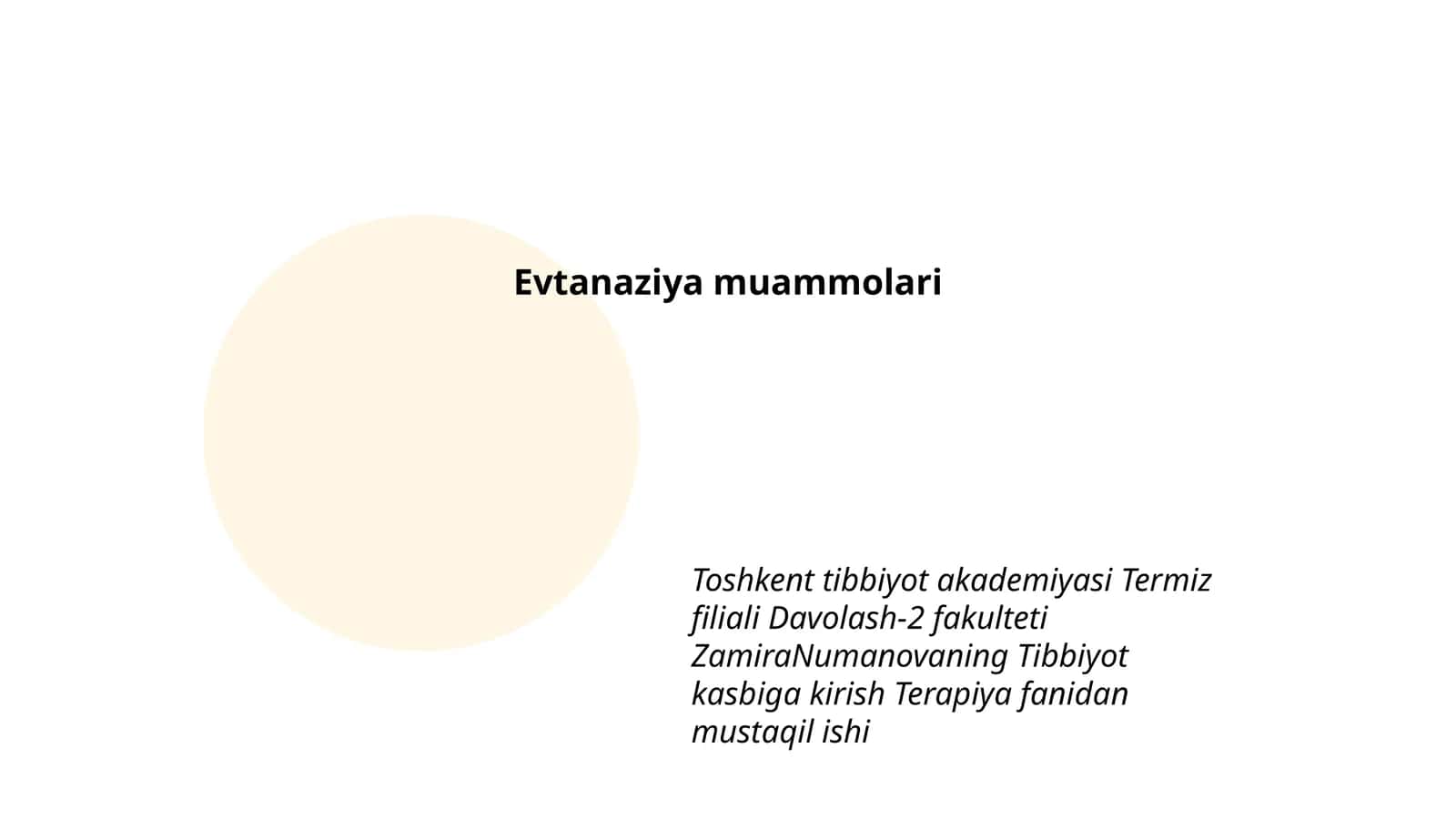 Evtanaziya muammolari 1