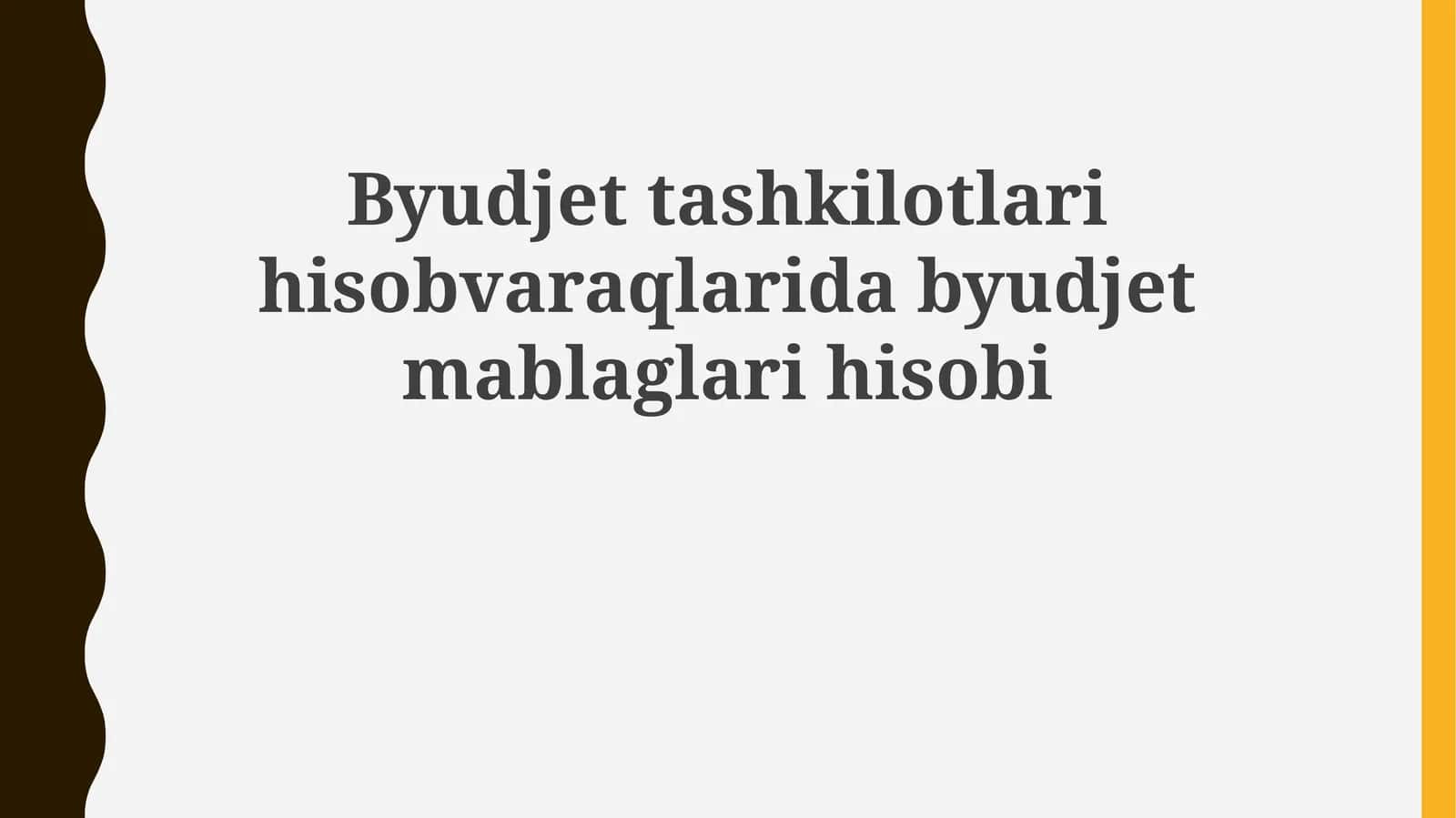 Бюджет ташкилотлари ҳисобида бюджет маблағлари ҳисоби 1