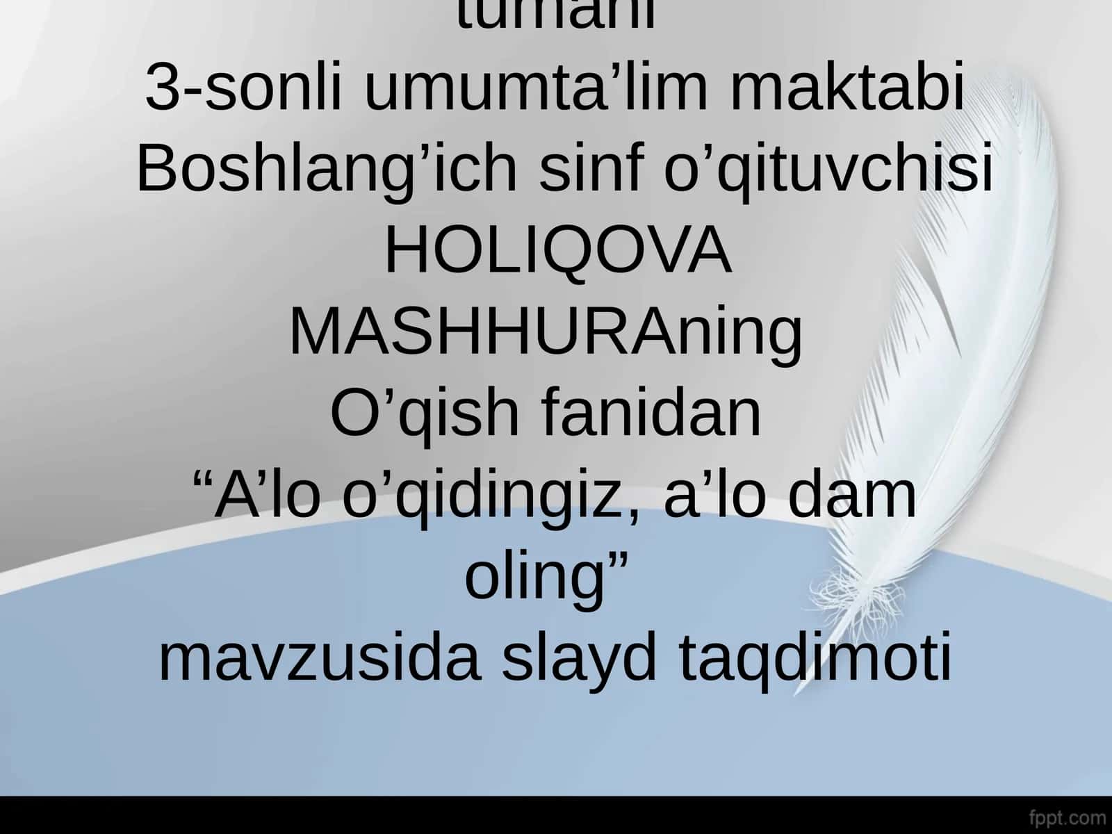 A’lo o’qidingiz, a’lo dam oling 1