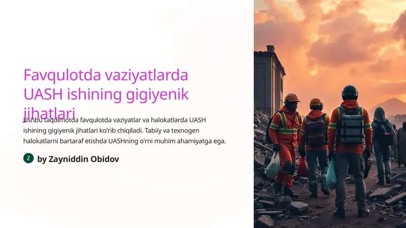 UASH ishining gigiyenik jihatlari 1