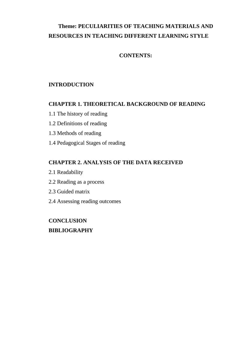 Peculiarities of teaching materials and resources in teaching different learning style 1