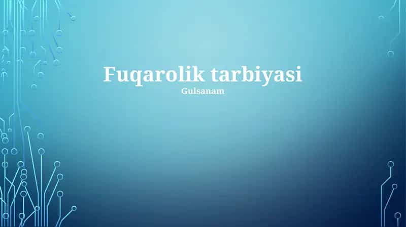 Fuqarolik tarbiyasi 1