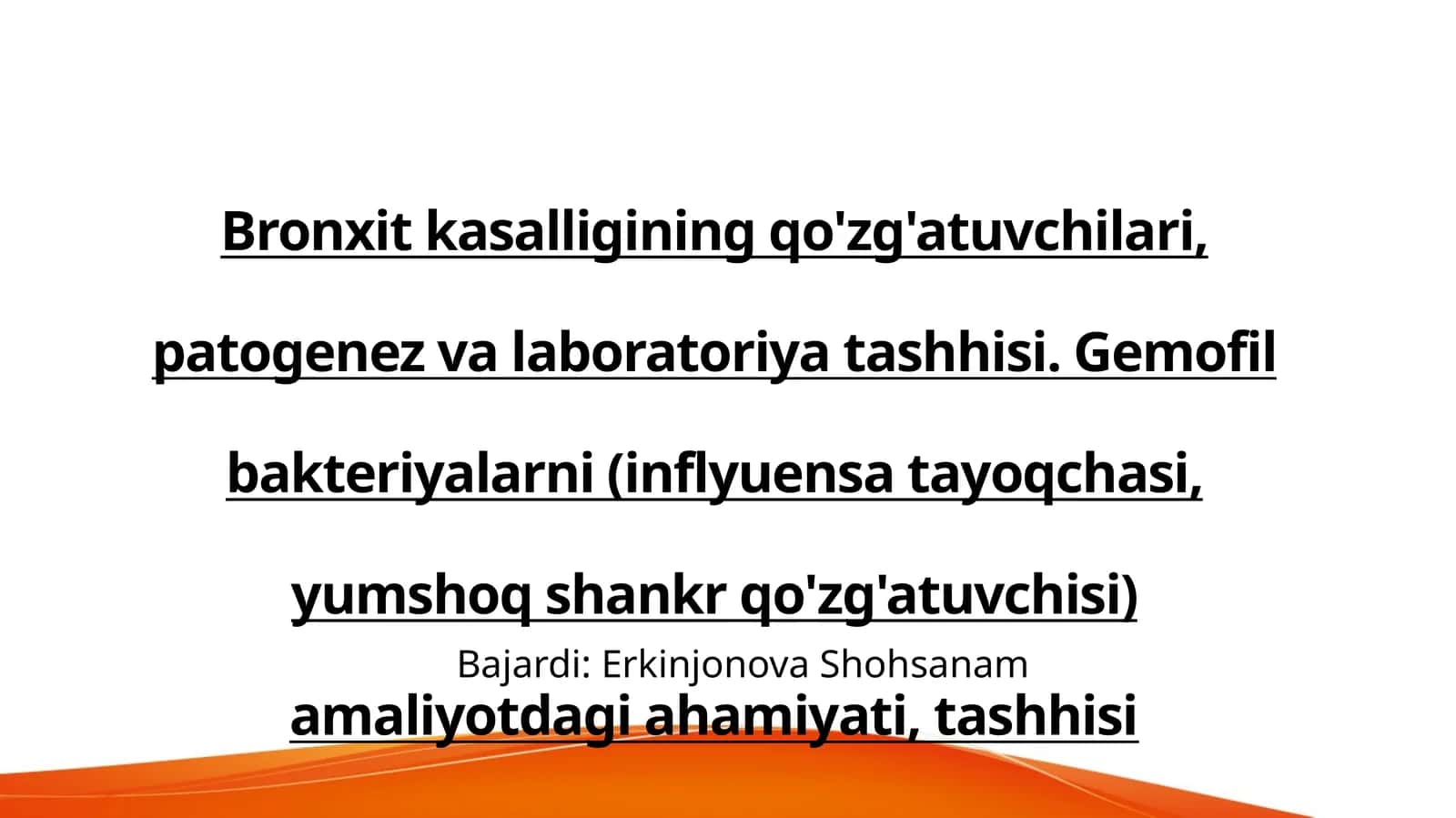 Bronxit kasalligining qo'zg'atuvchilari, patogenez va laboratoriya tashhisi 1