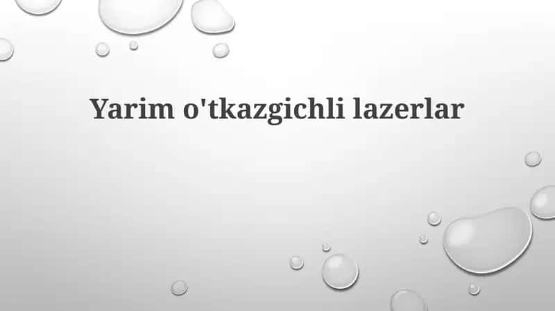 Yarimo'tkazgichli lazerlar 1