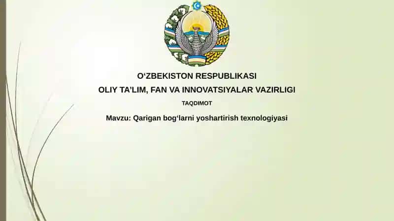 Qariganbogʻlarni yoshartirish texnologiyasi