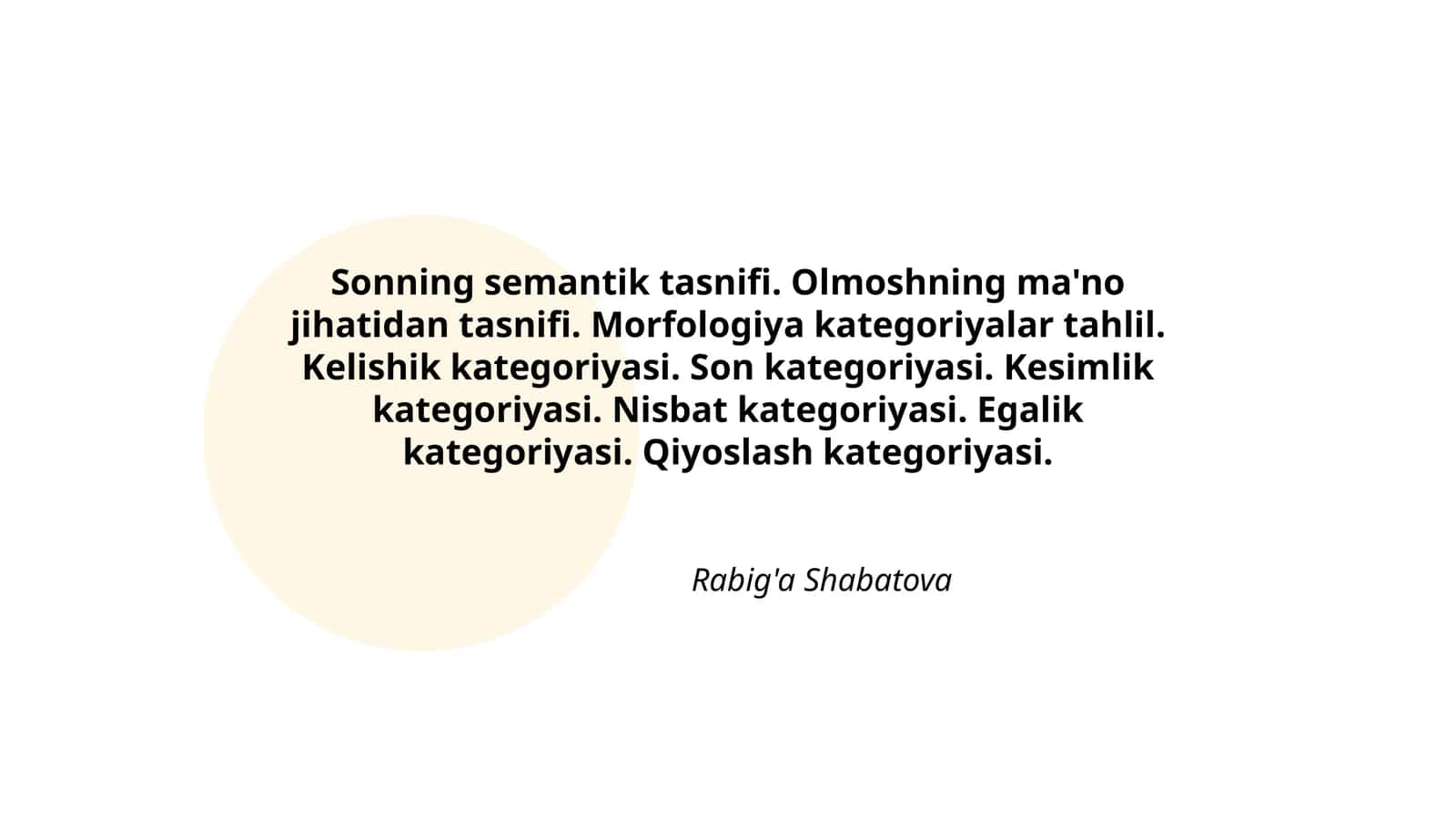 Sonning semantik tasnifi 1