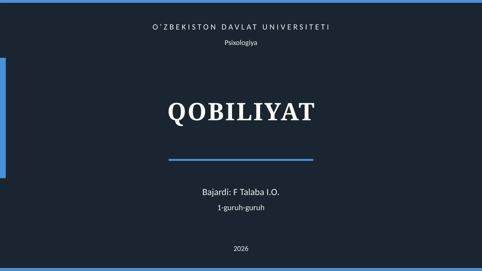 QOBILIYAT 1