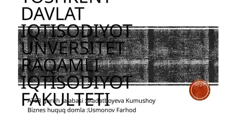 Biznessubektlariningjavobgarligi