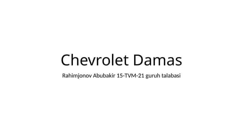 Chevrolet Damas 1
