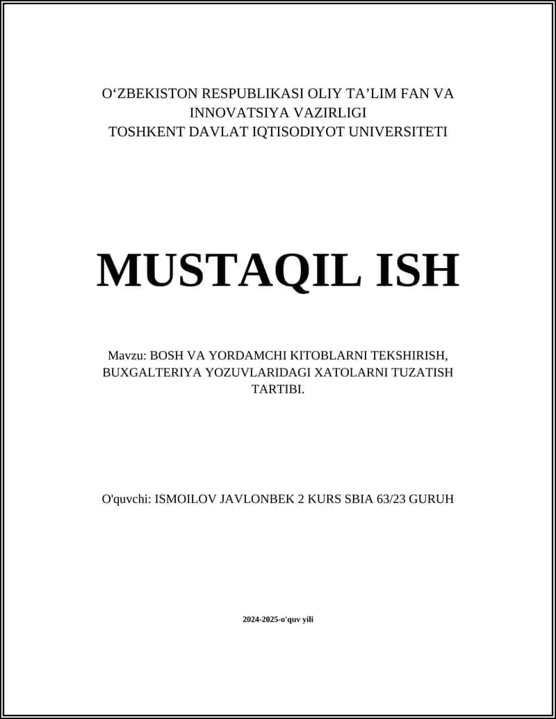 Bosh va yordamchi kitoblar mohiyati 1