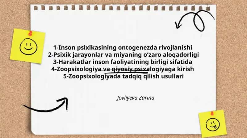 Inson psixikasining ontogenezda rivojlanishi 1