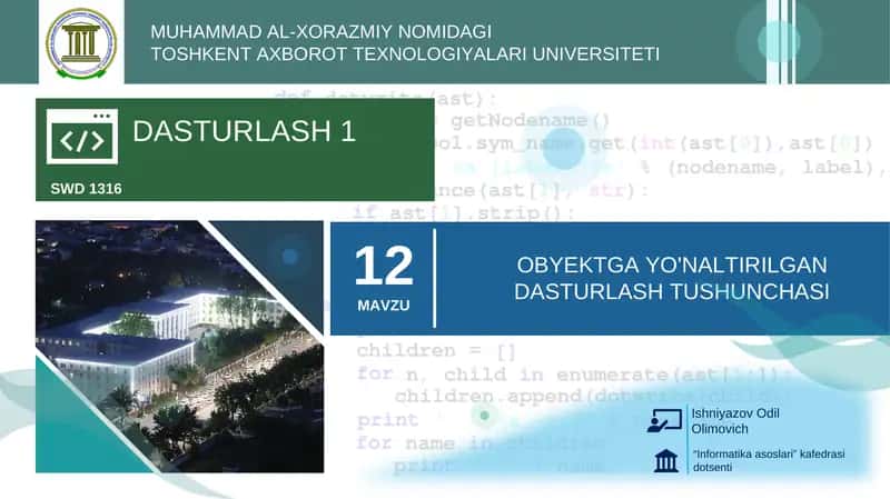 Dasturlash 1 1
