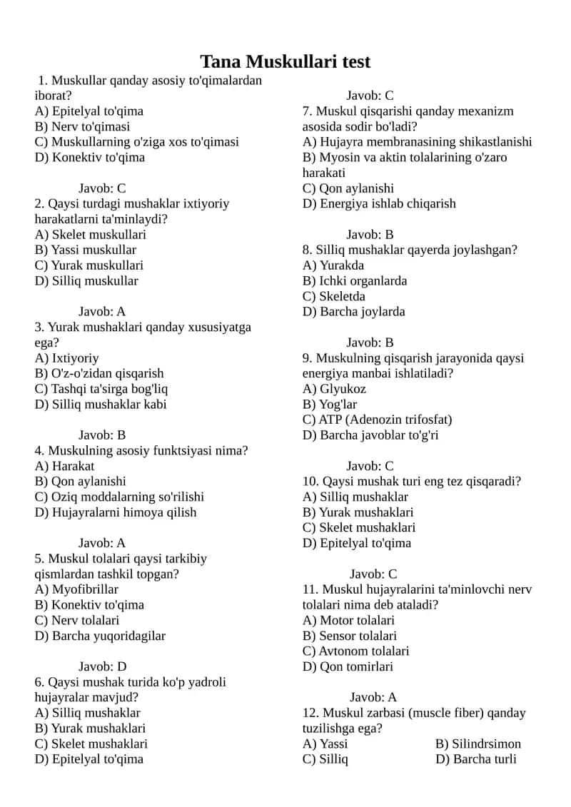 Tana Muskullari test 1
