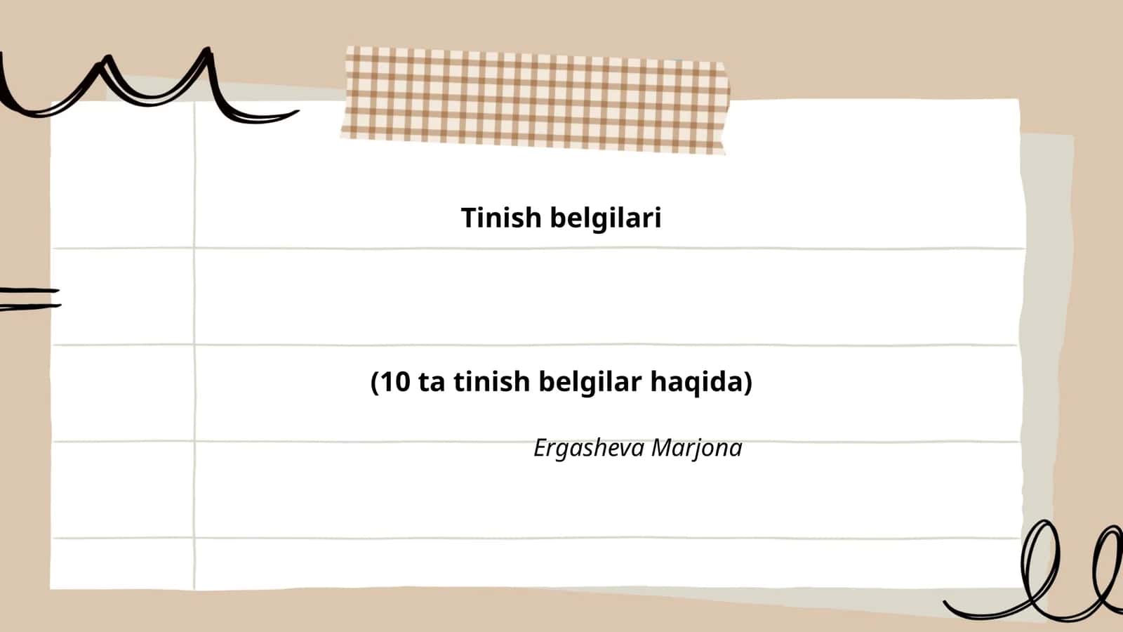 Tinish belgilari 1