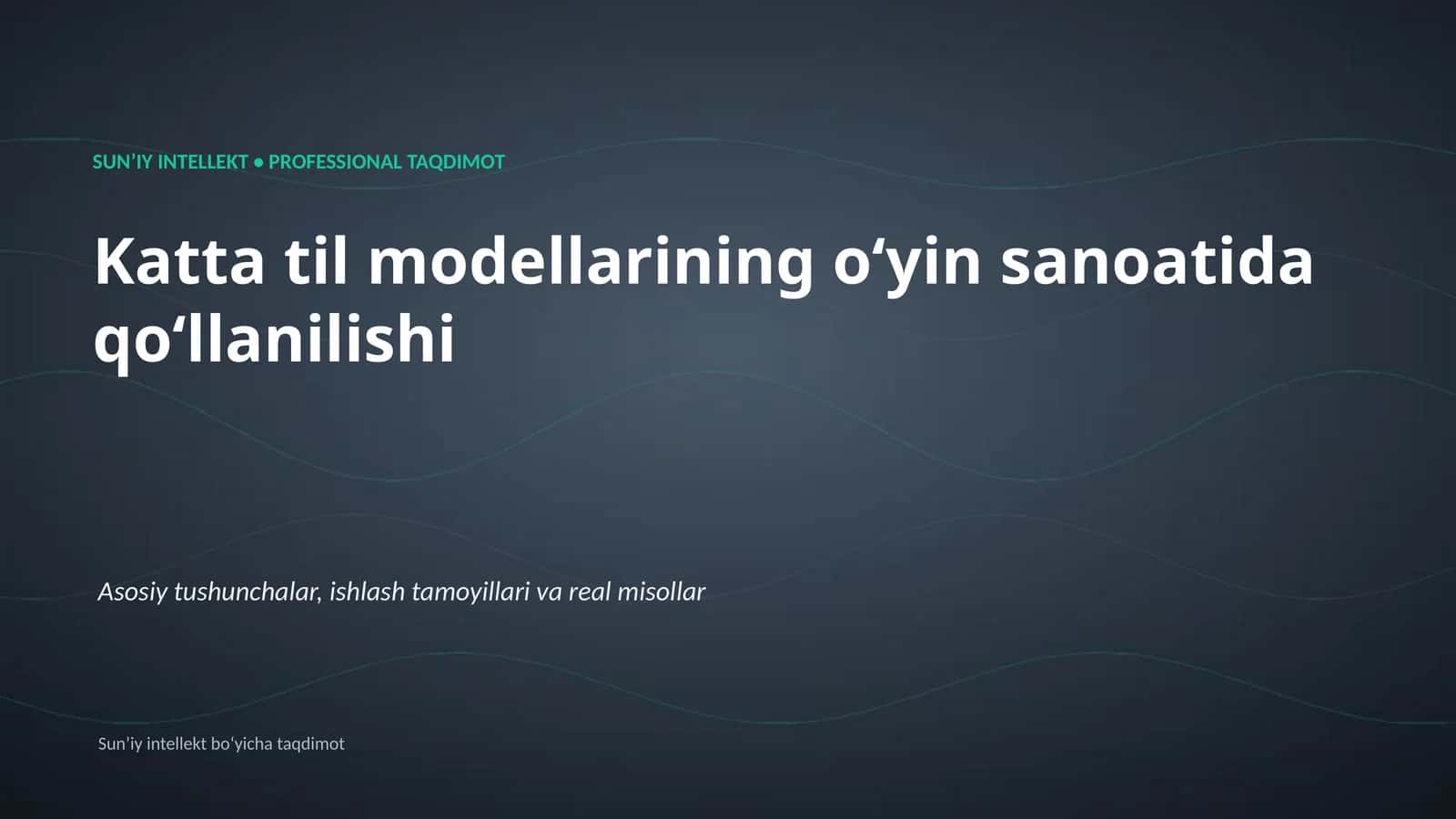 Katta til modellarining oʻyin sanoatida qoʻllanilishi 1