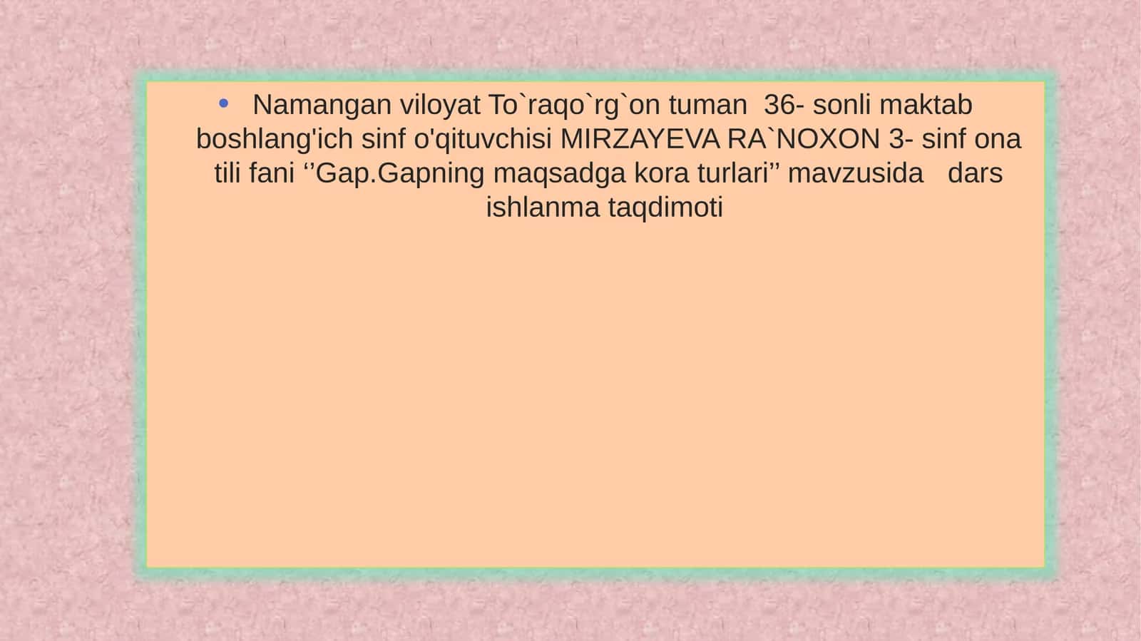 Gap.Gapning maqsadga kora turlari 1
