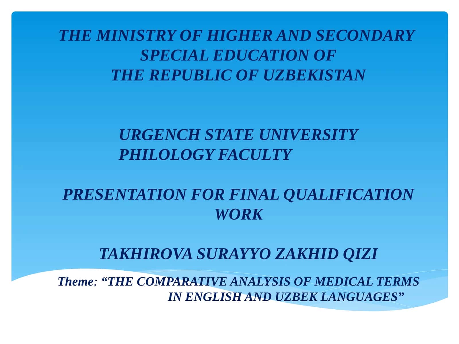 TAKHIROVA SURAYYO ZAKHID QIZI 1