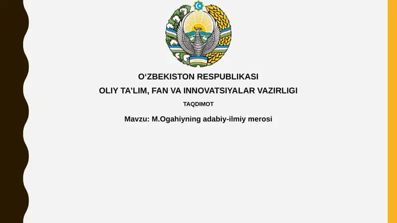 M.Ogahiyning adabiy-ilmiy merosi 1