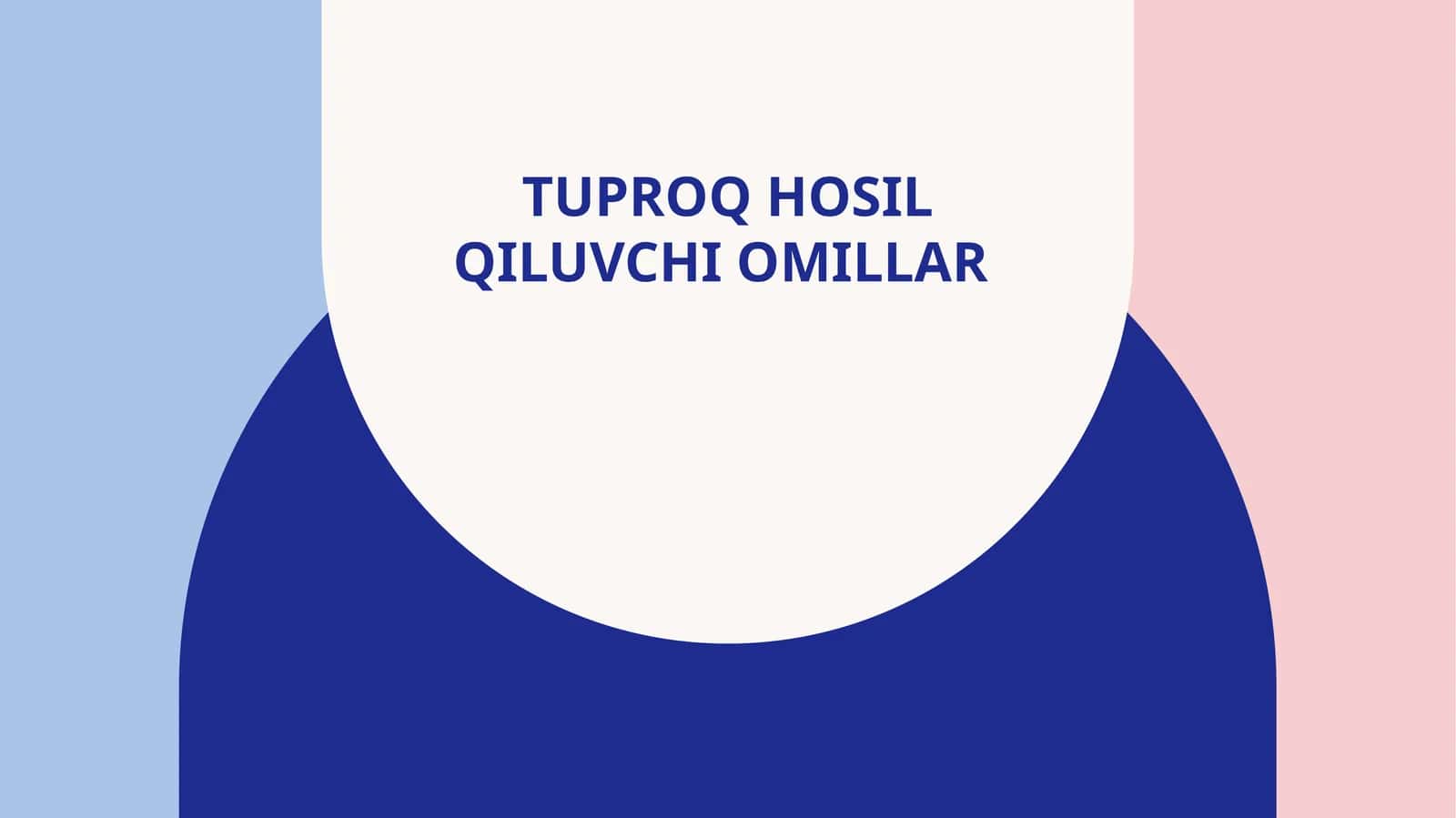 Tuproq hosil qiluvchi omillar 1