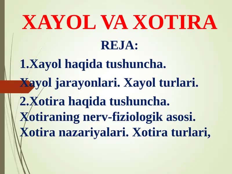 XAYOL VA XOTIRA 1