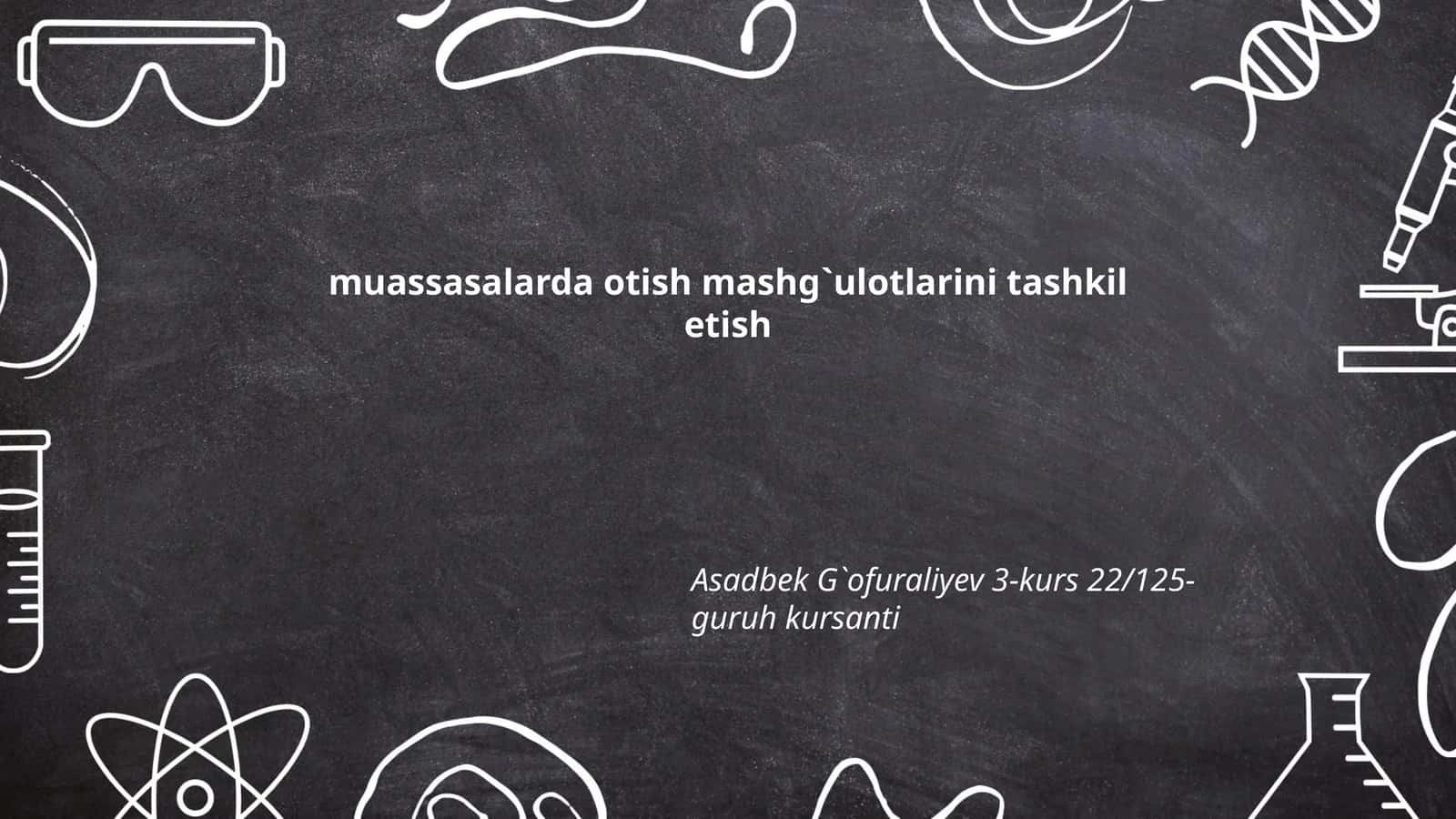 Mashg'ulotlar rejasini tuzish 1