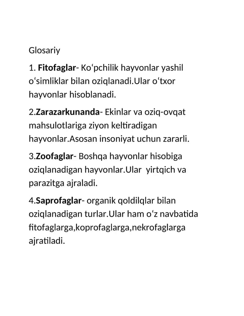 Glosariy zoologiya fanidan 1