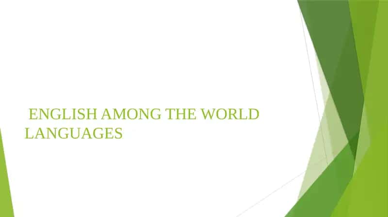 English Among The World Languages 1