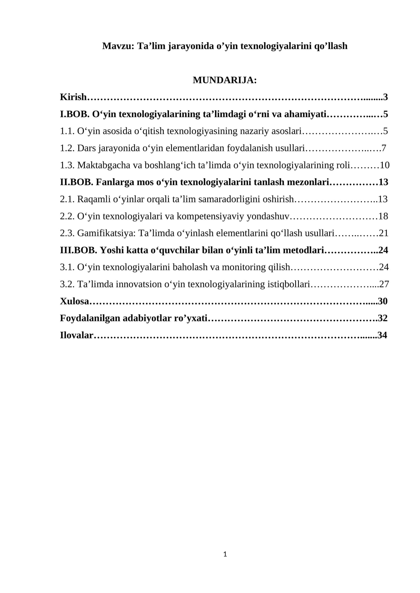 Ta’lim jarayonida o’yin texnologiyalarini qo’llash 1
