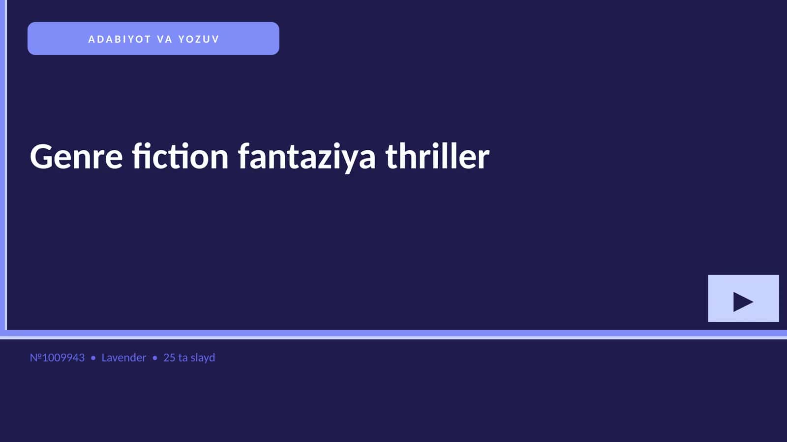 Genre fiction fantaziya thriller 1