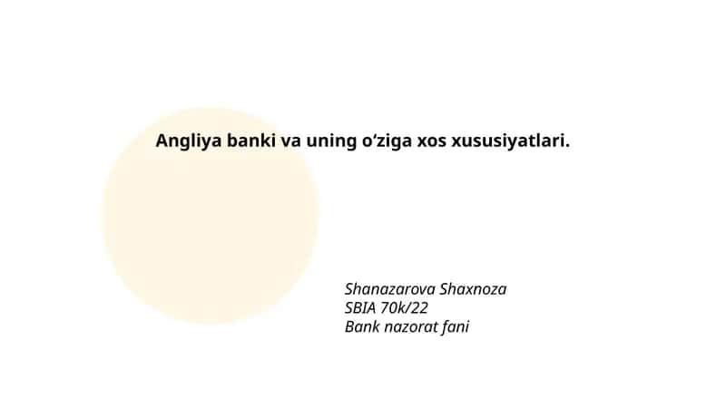 Angliya banki va uning o‘ziga xos xususiyatlari 1