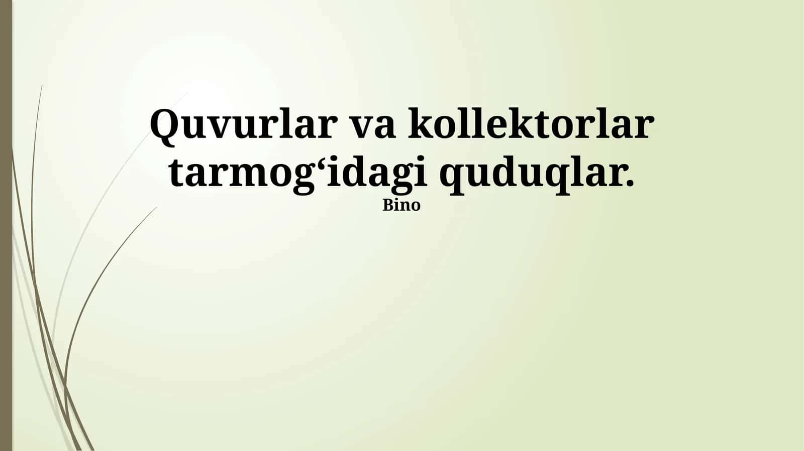 Quduqlar Tarmog'ining Boshqarilishi va Optimallashtirilishi 1