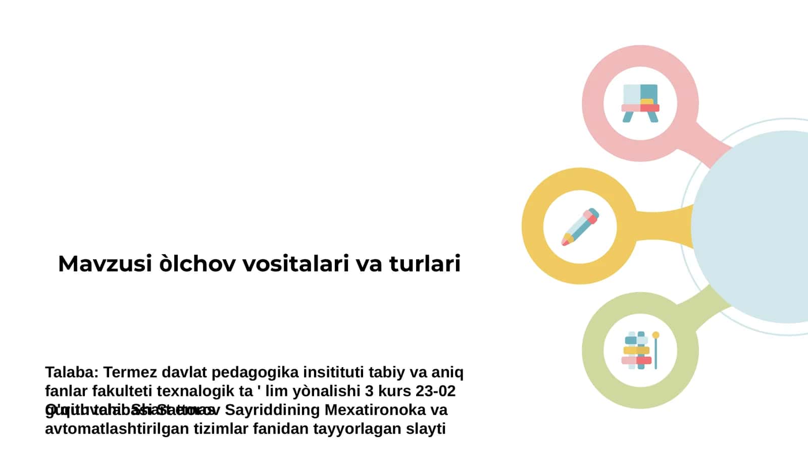 Òlchov vositalari va turlari 1