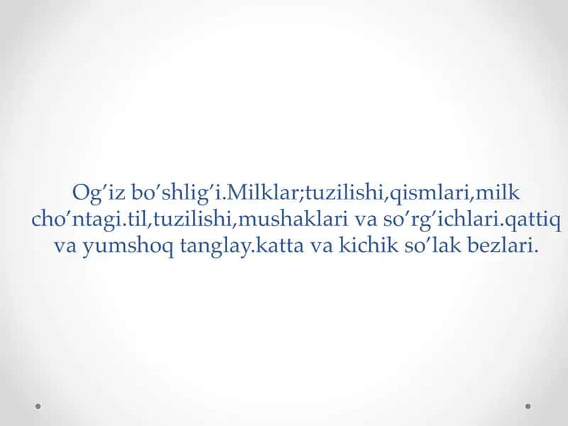 og'iz bo‘shlig‘i anatomiyasi milk so‘lak bezlari 1