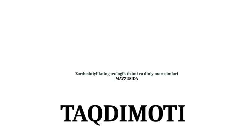 Zardushtiylikning teologik tizimi va diniy marosimlari 1