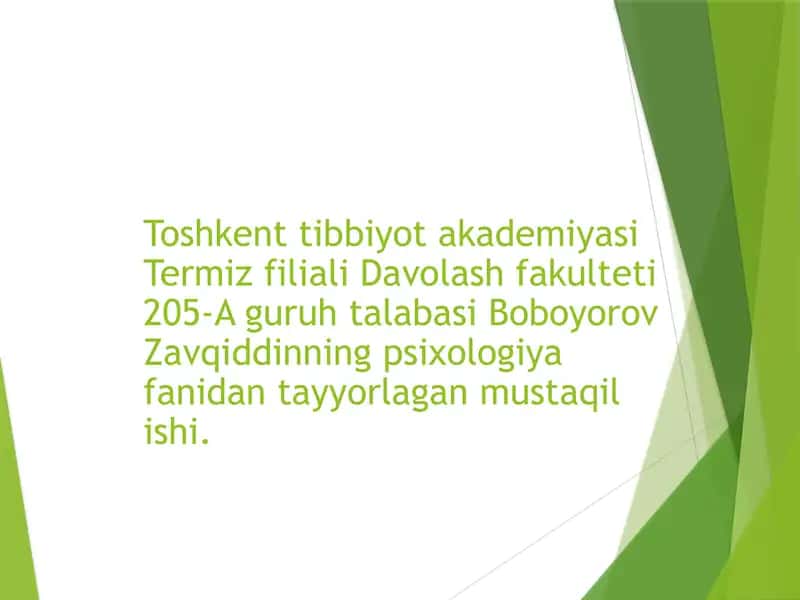 Temperamentning psixologiya shakillanishi 1