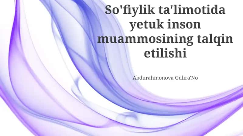 Sufiylikdagi yetuklik tushunchasi 1